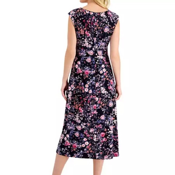 Connected Floral-Print Cowl-Neck Dress size s - Picture 2 of 8